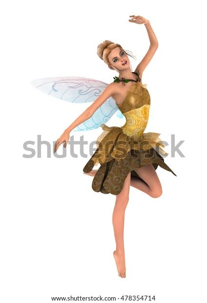 3d Rendering Beautiful Fantasy Fairy Isolated Stock Illustration 478354714