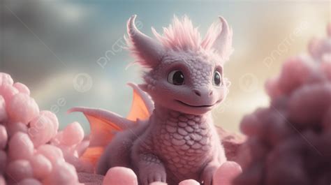 baby pink dragon   hair hanging    sky dragon pink fur