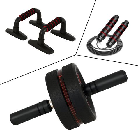 Gym Wheel Combination With Abdomen Roller Roundknee Pad Jump Rope