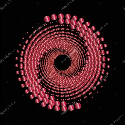 Puntos en forma de círculo Espirales coloridas sobre fondo negro