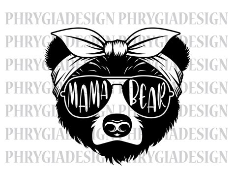 Mama Bear Svg Mama Bear With Bandana Svg Mommy Svg Mom To Be Svg Mom Shirt Design Bear