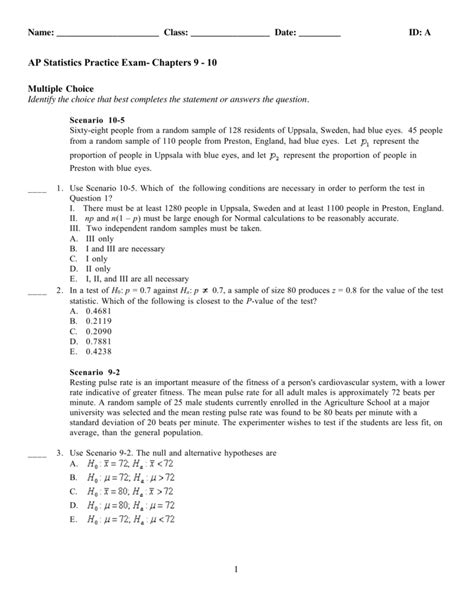 Ap Statistics Chapter 8 Test Answer Key Ap Statistics Quiz 2