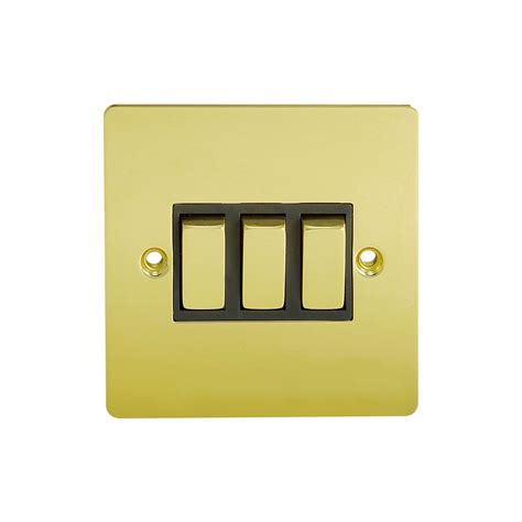 Holder 10a 2 Way Triple Polished Brass Light Switch Departments Diy