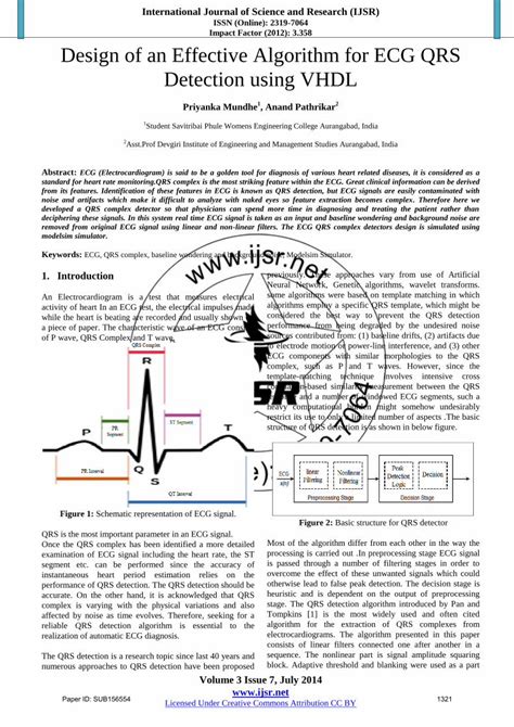 PDF Design Of An Effective Algorithm For ECG QRS Detection