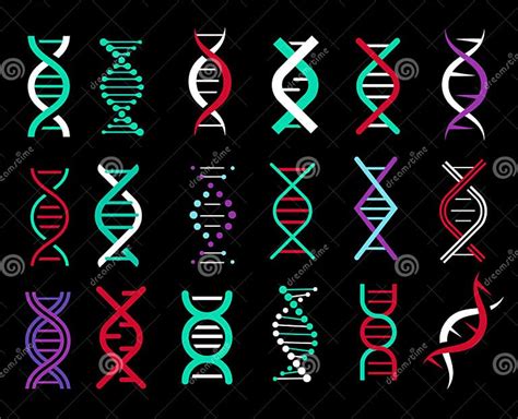 Dna Genetisch Teken Elementen Pictogram Van Het Dna Symbool