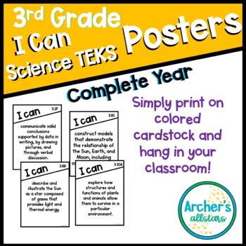 Rd Grade Science Teks I Can Statements For The Entire Year