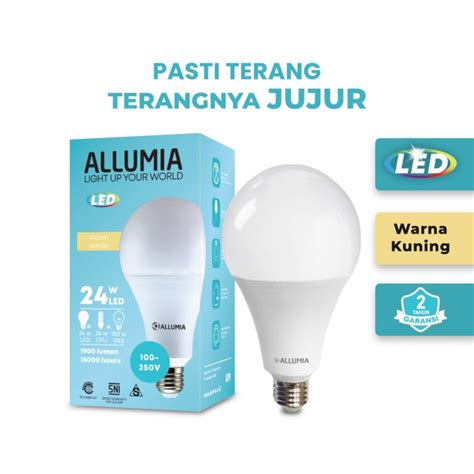 Jual Allumia 24 Watt Lampu Bohlam LED Bulb 3000k Kuning Warm White