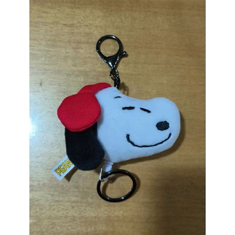 Peanuts Snoopy 史努比 大頭 伸縮 絨毛 吊飾 鑰匙圈 鑰匙扣 易拉扣 蝦皮購物