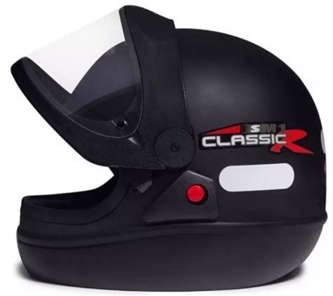 Capacete San Marino Classic Fechado Automático Preto Fosco