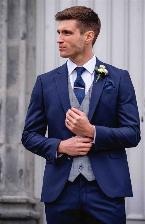 Navy Blue 3 Piece Suit For Wedding Dresses Images 2022