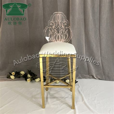 Acrylic Gold Bar Stools Aulobao Wedding Furniture