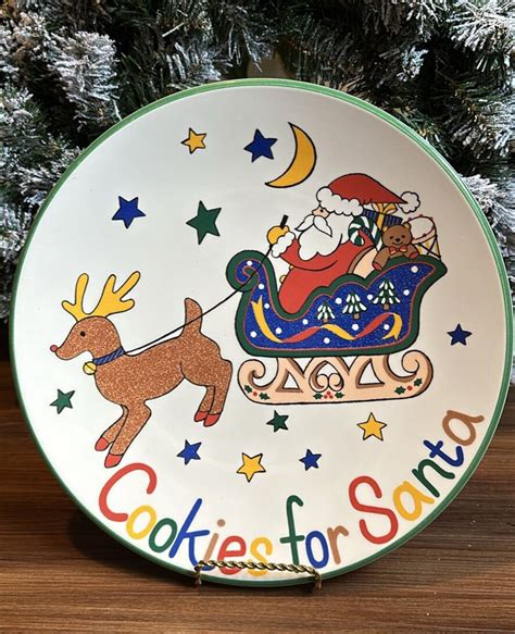 Mikasa Cookies For Santa Treat Plate Platter Reindeer Sleigh Etsy