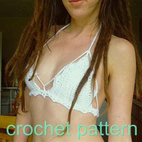 Crochet Bralette Pattern Crop Top Halter Bikini High Neck Etsy