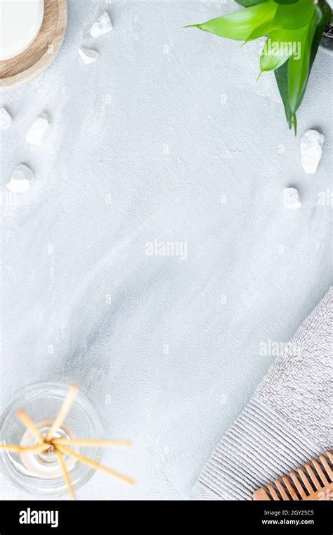 Modern Spa Background With Copy Space In The Middle Textured Gray