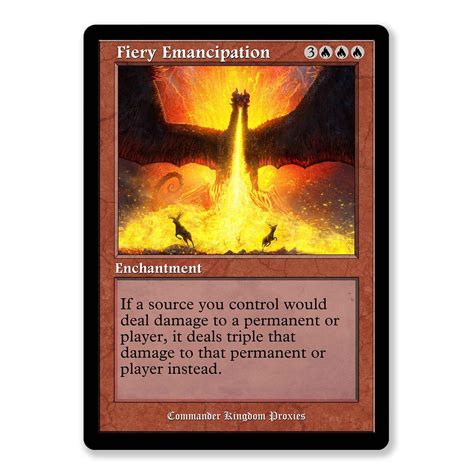 Fiery Emancipation Vintage Custom Mtg Proxy Card Trinketkingdom