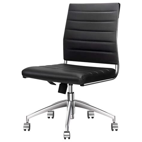 Luxmod Mid Back Receptionist Chair Black Swivel Computer Chair Vegan