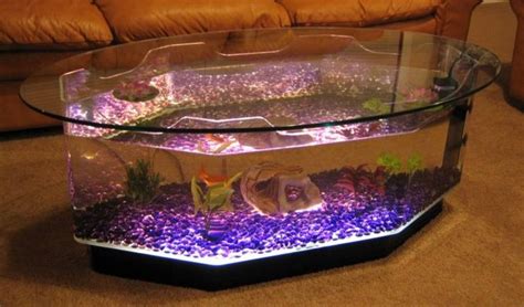 Fish tank coffee table, Aquarium coffee table, Family room furniture