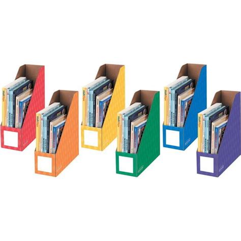 Fellowes 3381901 Cardboard Magazine And File Holder Assorted 6 Per Pack 425 X 1225 X 13 In