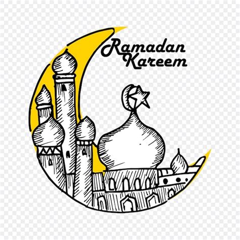 Uma Lua Crescente E Uma Estrela O Texto Ramadan Kareem Vetor Premium