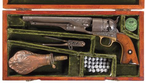 Cased Engraved Colt Model 1860 Army Percussion Revolver Rock Island Auction