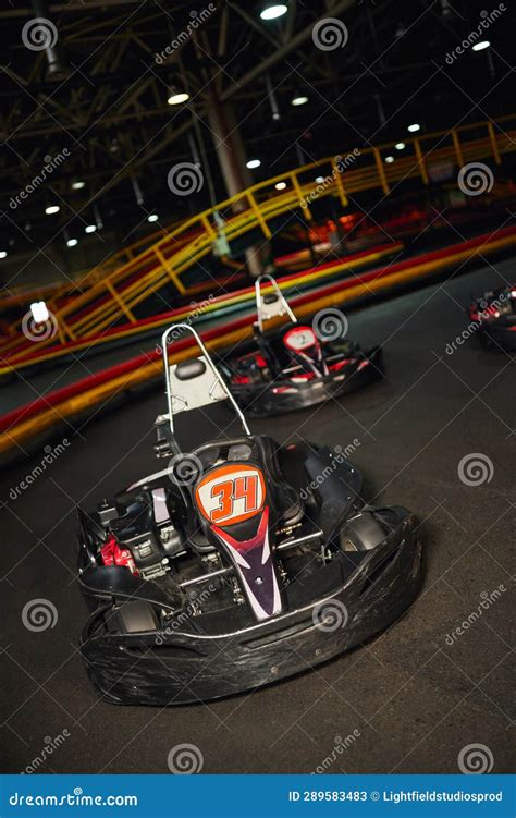 Modern Racing Cars Inside of Indoor Stock Image - Image of design ...