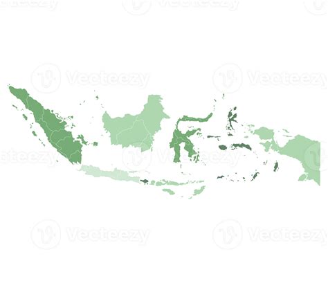 Indonesia map. Map of Indonesia in eight mains regions 36158786 PNG