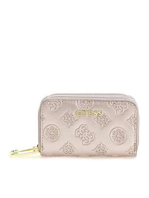 Guess G Logo Peony Portafoglio Mini Doppia Zip Antique Rose Acquista