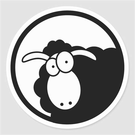 Black Sheep Inside Classic Round Sticker Zazzle Sheep Logo Sheep