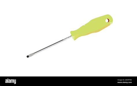 Vector Isolated Illustration Of A Screwdriver Yellow Screwdriver