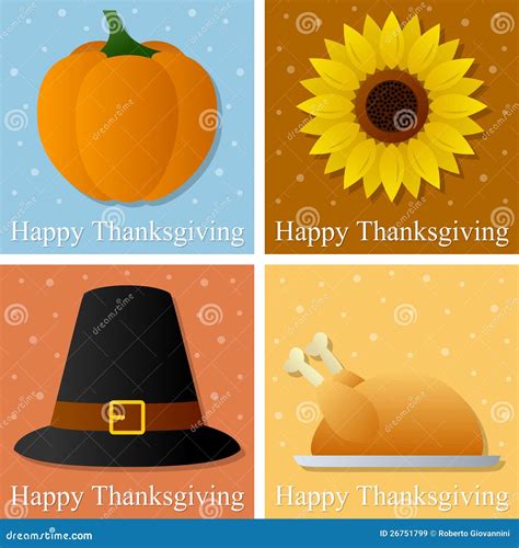 Happy Thanksgiving Day Cards Stock Vector - Illustration of abstract ...