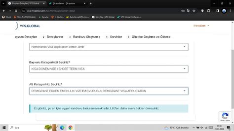 VFS Global Hollanda Erken Emeklilik Vize İçin Randevu Alamıyorum