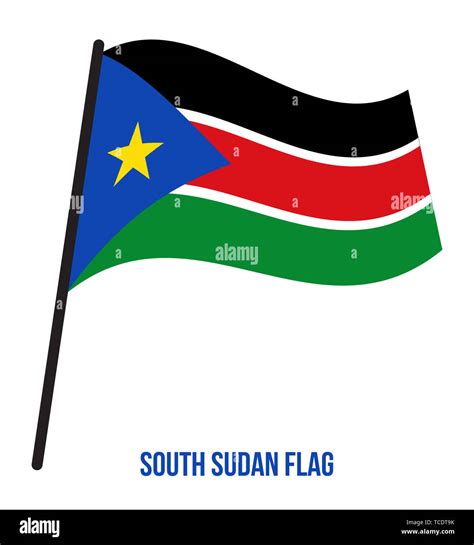 South Sudan Flag Waving Vector Illustration On White Background South