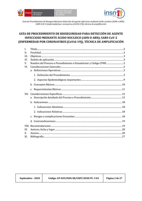 SOLUTION Gu A De Procedimiento De Bioseguridad Para Detecci N De