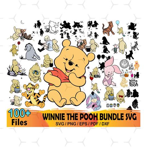 100 Winnie The Pooh Bundle Svg Disney Svg Pooh Characters Inspire