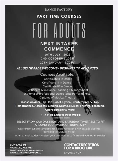 Dance Factory Melbourne Part Time Courses