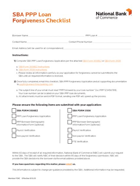 Fillable Online Sba Form 3508 Ppp Forgiveness Application Fax