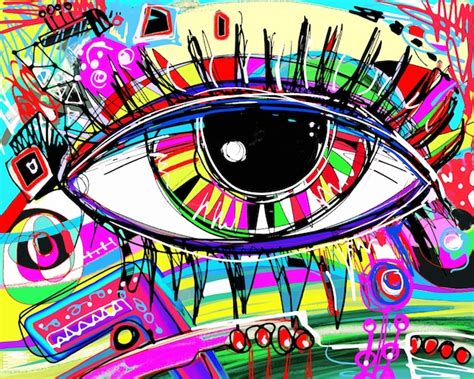 Premium Vector | Original abstract digital painting of human eye ...