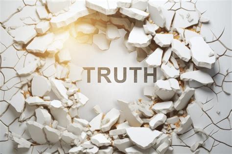 Premium Ai Image Word Truth On White Cracked Wall Background