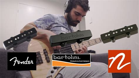 Jazz Bass Pickup Comparison Nordstrand Fender Bartolini Youtube