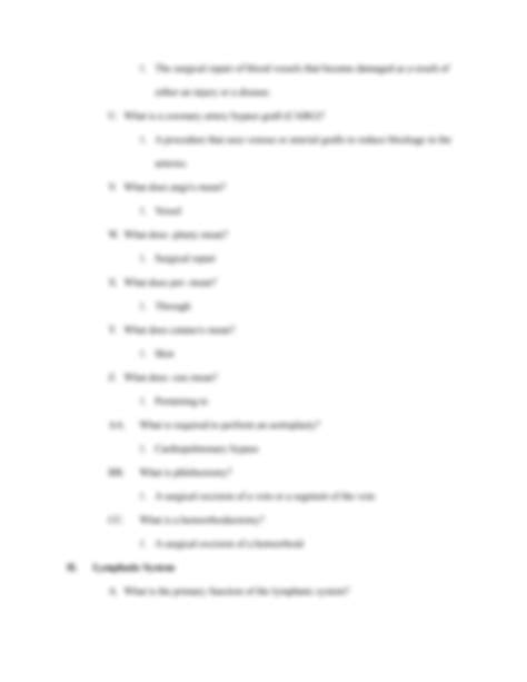 SOLUTION: Bio 1100 medical terminology chapter 7 circulatory system