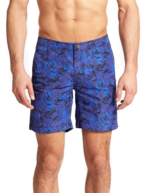 Onia Calder Abstract Patterned Swim Trunks In Blue For Men Lyst