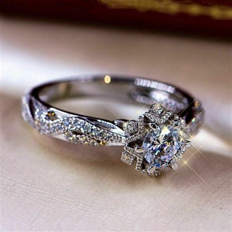 Beautiful Snowflake Design Diamond Ring Engagement Ring Etsy