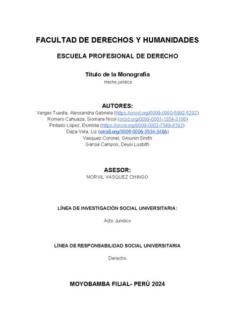 Facultad De Derechos Y Humanidades Facultad De Derechos Y Humanidades Escuela Profesional De