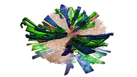 Pieces Of Colored And Soda Lime Glass Are Slumped Together To Achieve A Form Of A Glass Platter