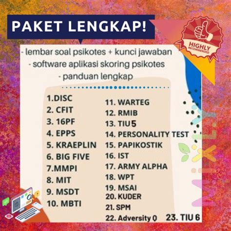 jual  software alat psikotest full alat test scoring tes cpns sop