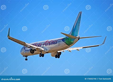 9Y POS Caribbean Airlines Boeing 737 800 Landing Under Clear Skies