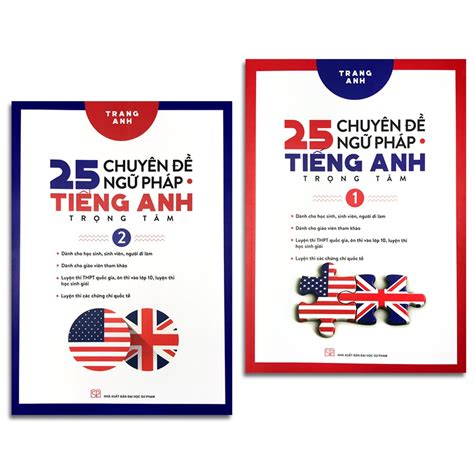 Sách 25 Chuyên Đề Ngữ Pháp Tiếng Anh Trọng Tâm Combo 2 quyển lẻ tùy