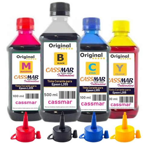 Kit Tinta Epson L Eco Cassmar Bk Ml E Coloridas Ml Submarino