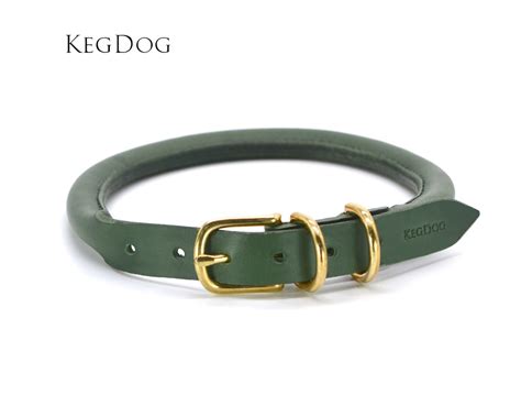 Rolled Leather Dog Collar With Buckle 2cm or 1.2cm Width Handstitched ...