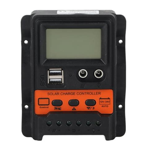 Controlador De Carga Solar Pantalla Lcd 2 Salida Usb Panel Pwm Regulador De Carga 12v 24v10a